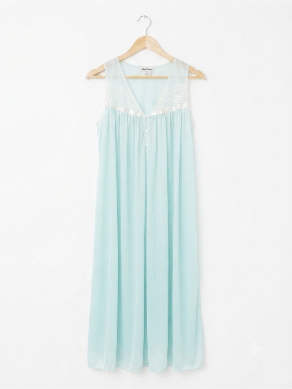 Vintage French Maid Tiffany Blue Nightgown Coquette MEDIUM
